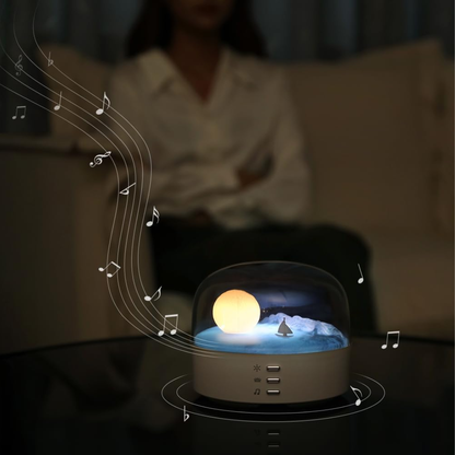 Lámpara LED Oceánica con Bluetooth y Efecto Luna