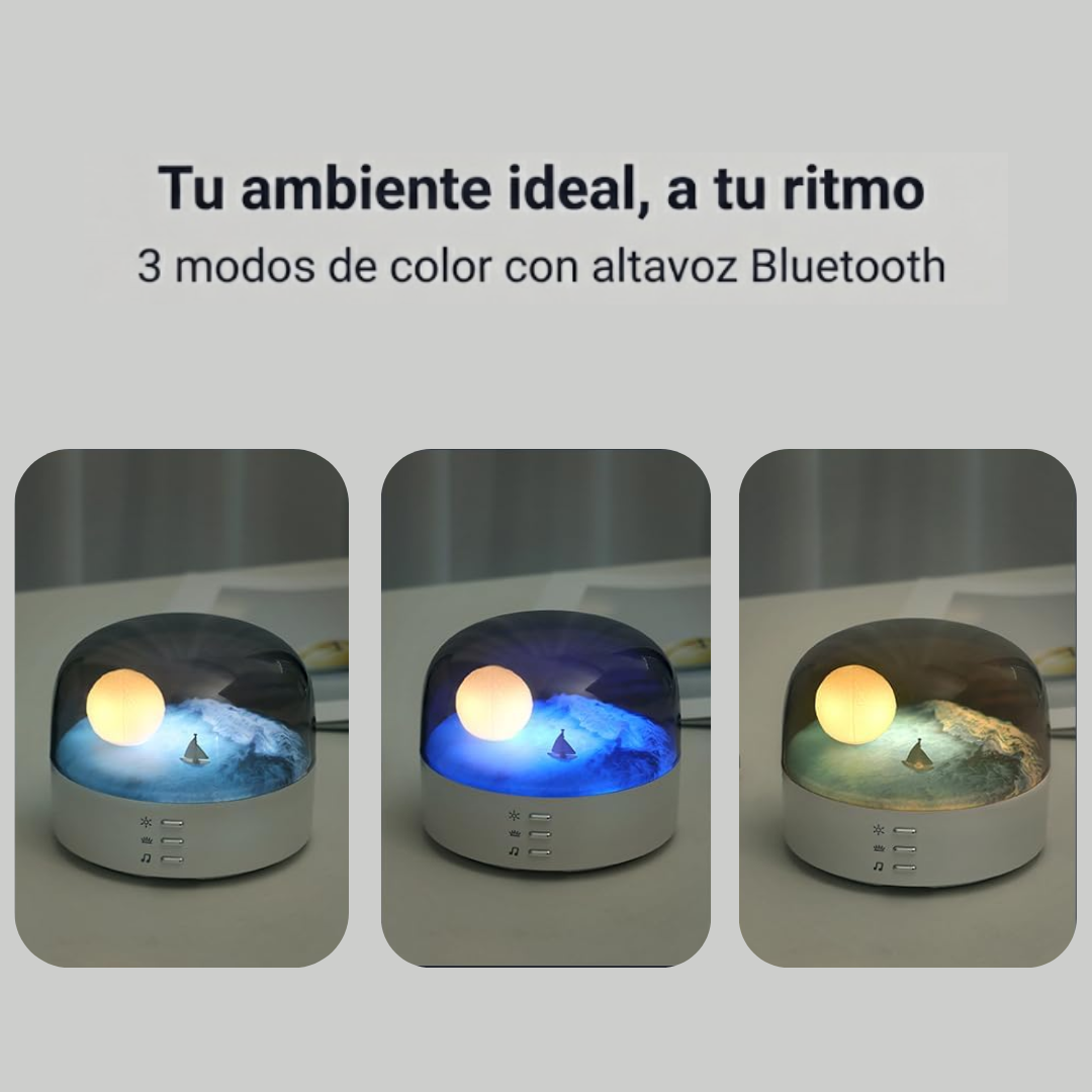 Lámpara LED Oceánica con Bluetooth y Efecto Luna