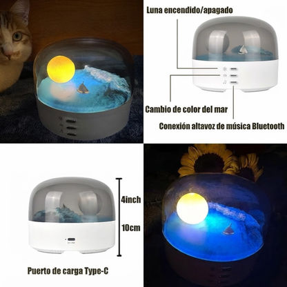 Lámpara LED Oceánica con Bluetooth y Efecto Luna